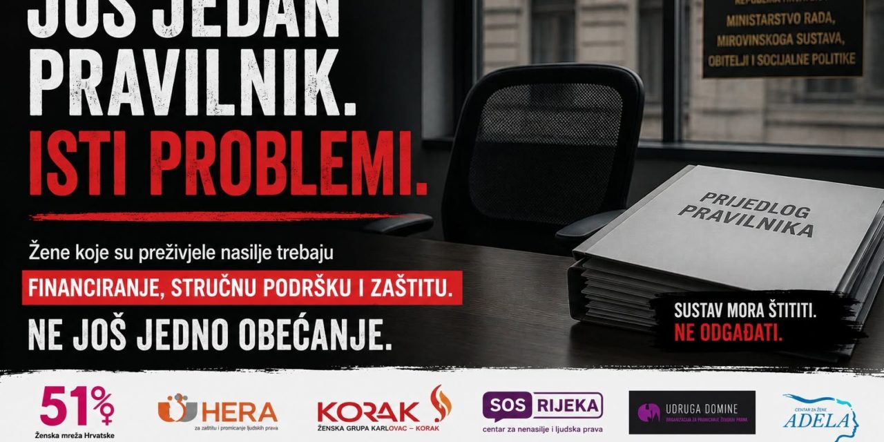 Izmjene Pravilnika o mjerilima za pružanje socijalnih usluga: tražimo primjerene standarde i stabilno financiranje podrške ženama koje su preživjele nasilje